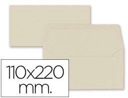9 sobres Liderpapel 110x220mm. offset 80g/m² color crema